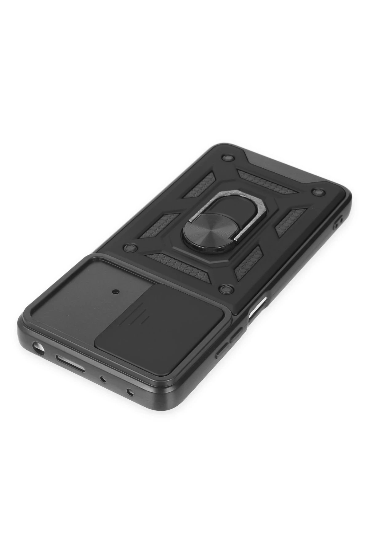 Newface Xiaomi Poco X4 Pro 5G Kılıf Pars Lens Yüzüklü Silikon - Siyah