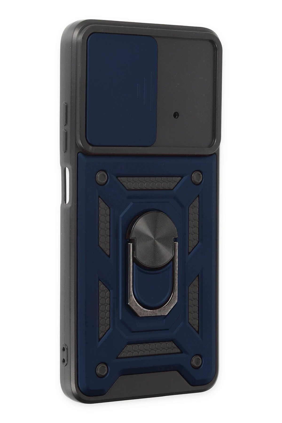 Newface Xiaomi Poco X4 Pro 5G Kılıf Pars Lens Yüzüklü Silikon - Lacivert