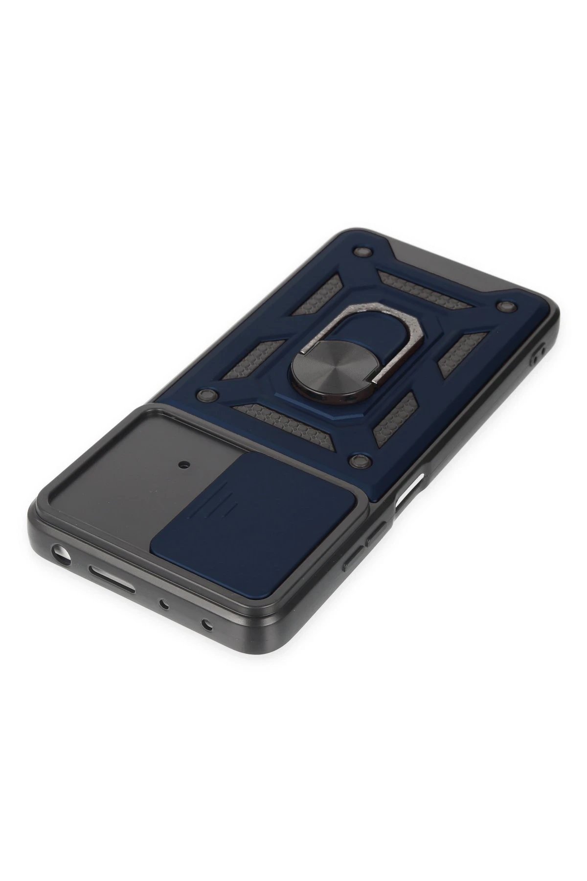 Newface Xiaomi Poco X4 Pro 5G Kılıf Pars Lens Yüzüklü Silikon - Lacivert