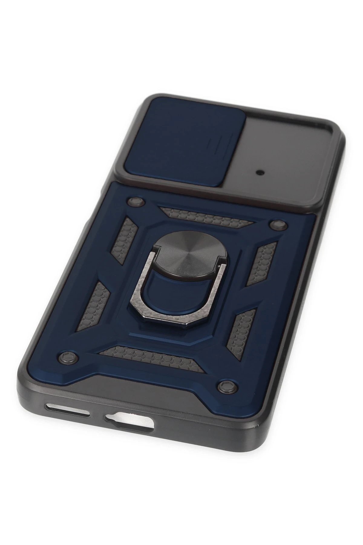 Newface Xiaomi Poco X4 Pro 5G Kılıf Pars Lens Yüzüklü Silikon - Lacivert