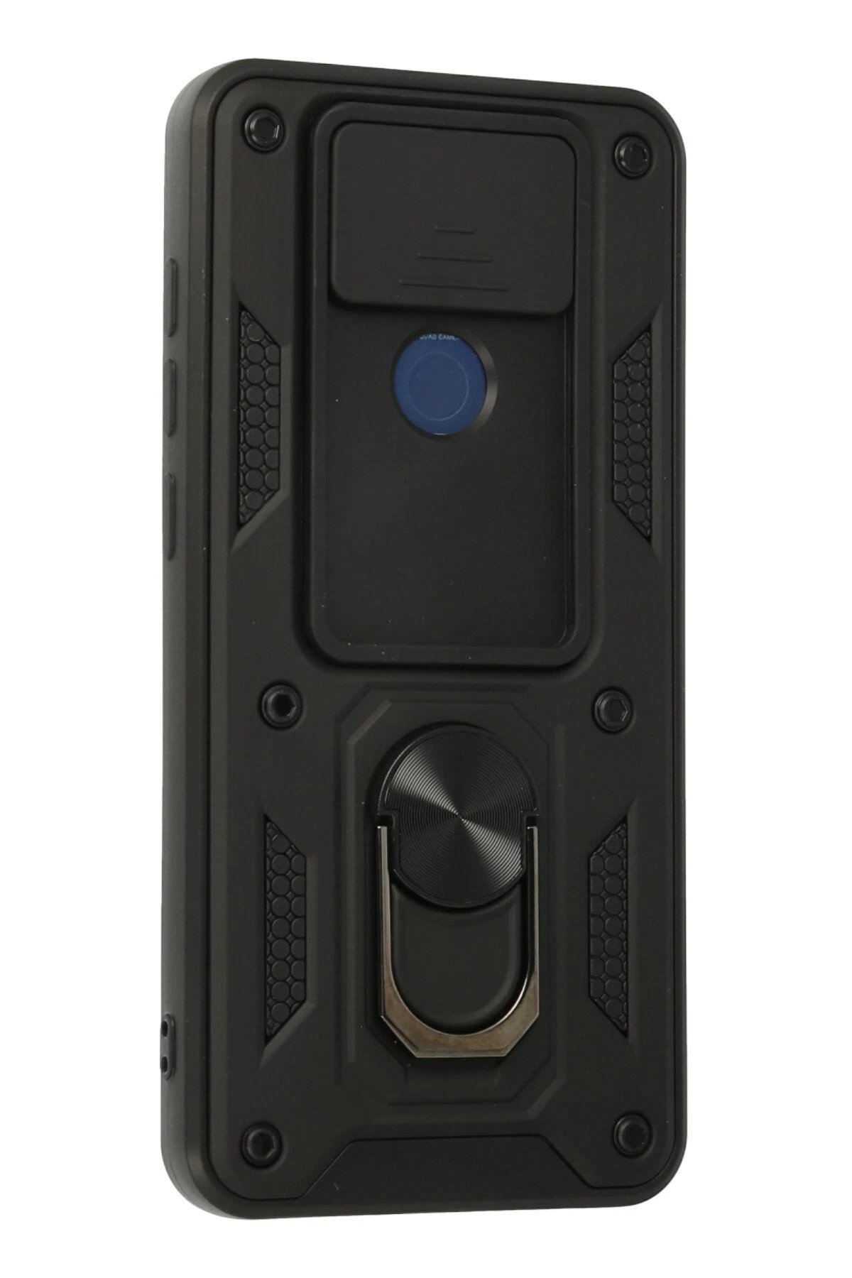 Newface Xiaomi Redmi Note 9 Kılıf Pars Lens Yüzüklü Silikon - Siyah