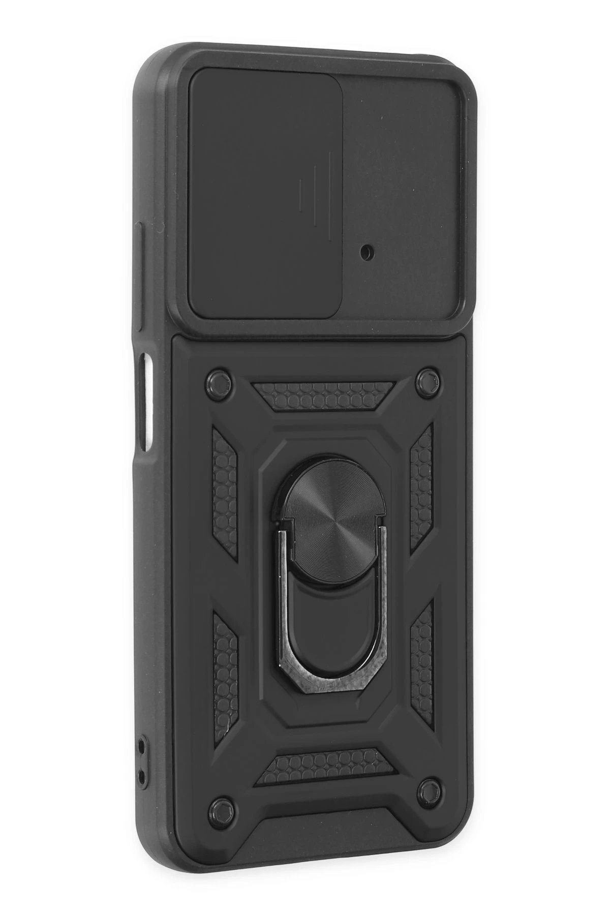 Newface Xiaomi Poco M4 Pro 4G Kılıf Pars Lens Yüzüklü Silikon - Siyah