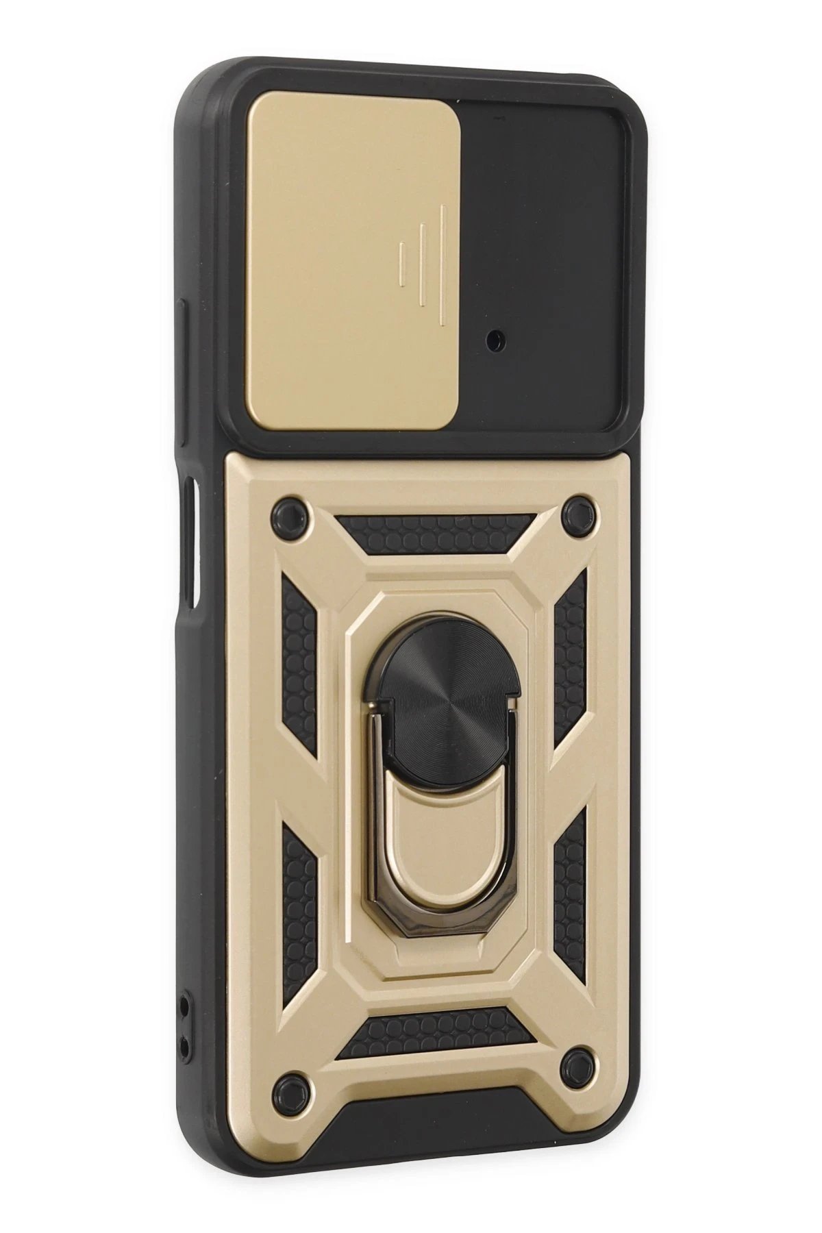 Newface Xiaomi Poco M4 Pro 4G Kılıf Pars Lens Yüzüklü Silikon - Gold