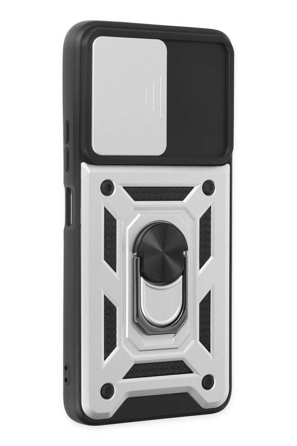 Newface Xiaomi Poco X3 GT Kılıf Pars Lens Yüzüklü Silikon - Gümüş