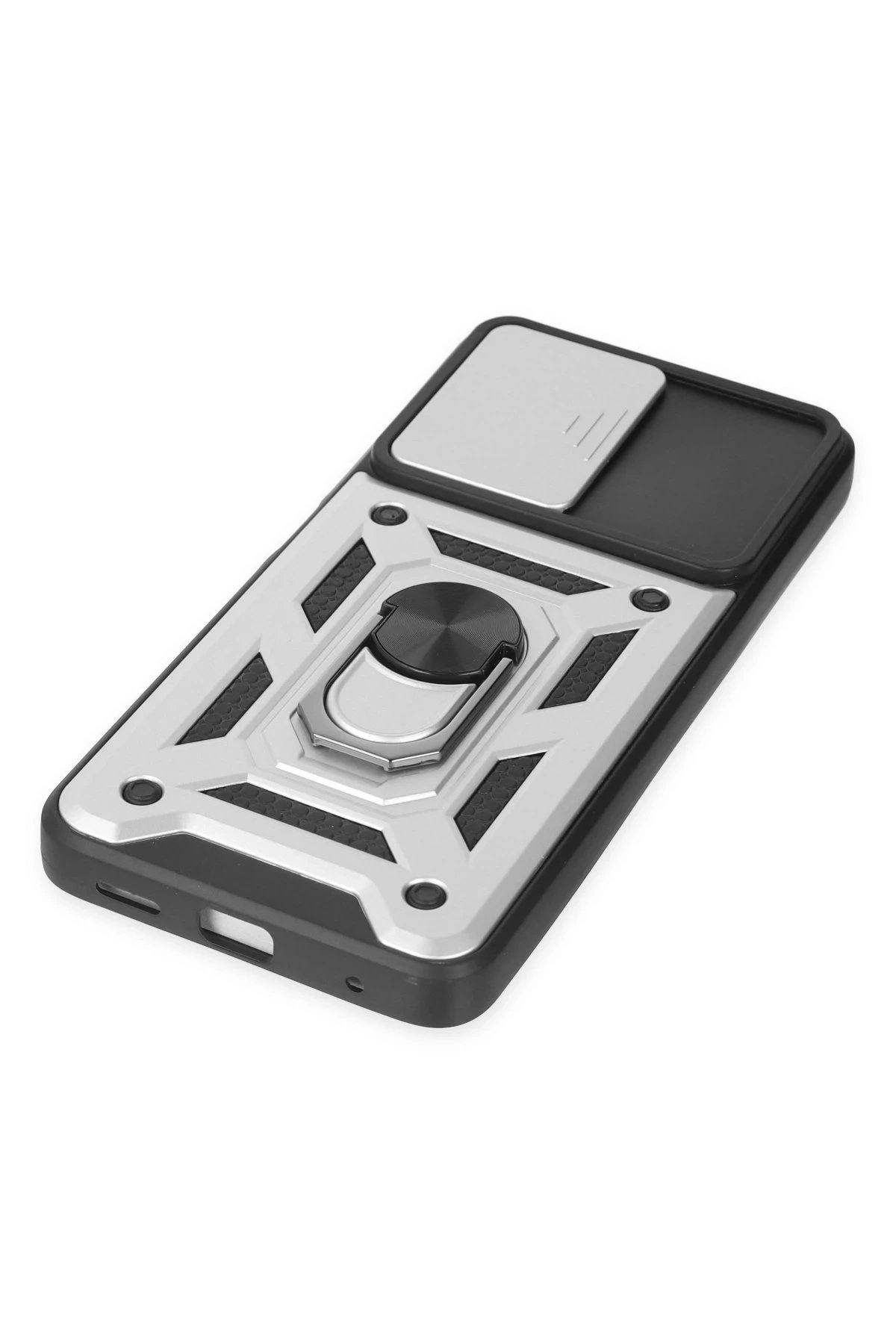 Newface Xiaomi Poco X3 GT Kılıf Pars Lens Yüzüklü Silikon - Gümüş