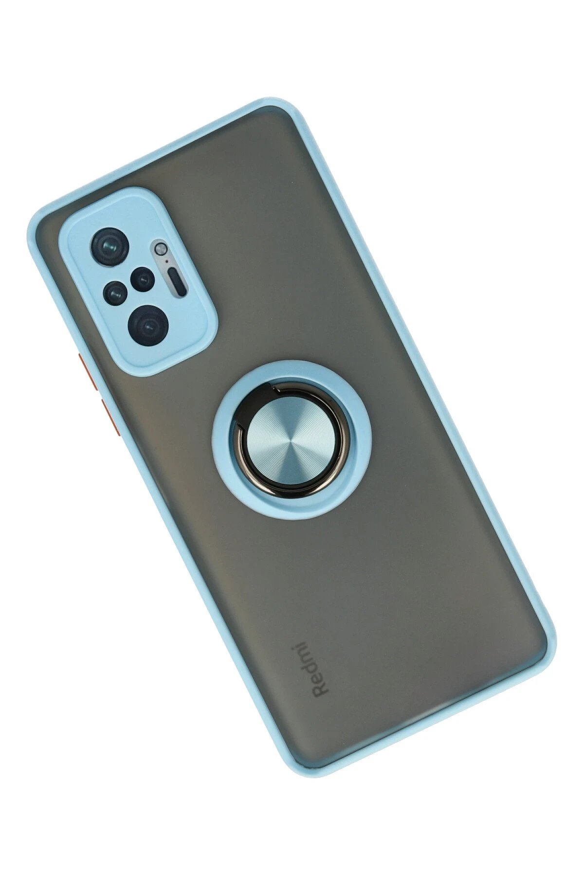 Newface Xiaomi Redmi Note 10 Pro Kılıf Montreal Yüzüklü Silikon Kapak - Buz Mavi