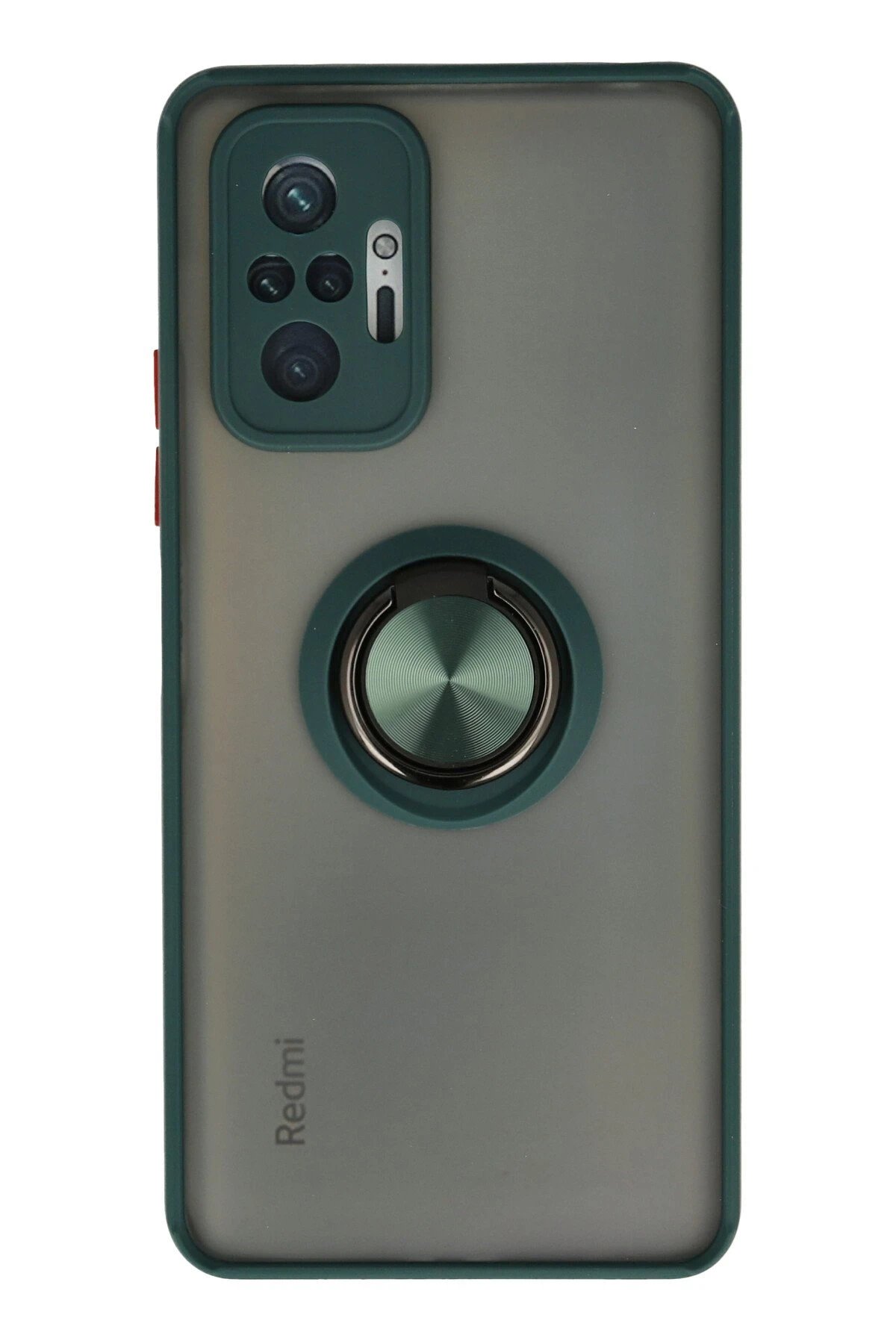 Newface Xiaomi Redmi Note 10 Pro Kılıf Montreal Yüzüklü Silikon Kapak - Yeşil