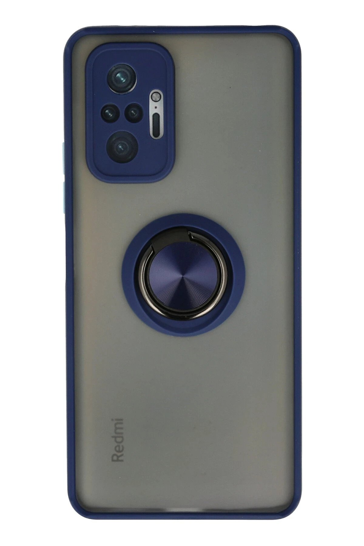 Newface Xiaomi Redmi Note 10 Pro Kılıf Montreal Yüzüklü Silikon Kapak - Lacivert