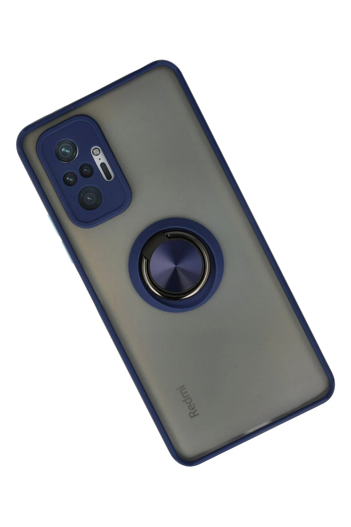 Newface Xiaomi Redmi Note 10 Pro Kılıf Montreal Yüzüklü Silikon Kapak - Lacivert