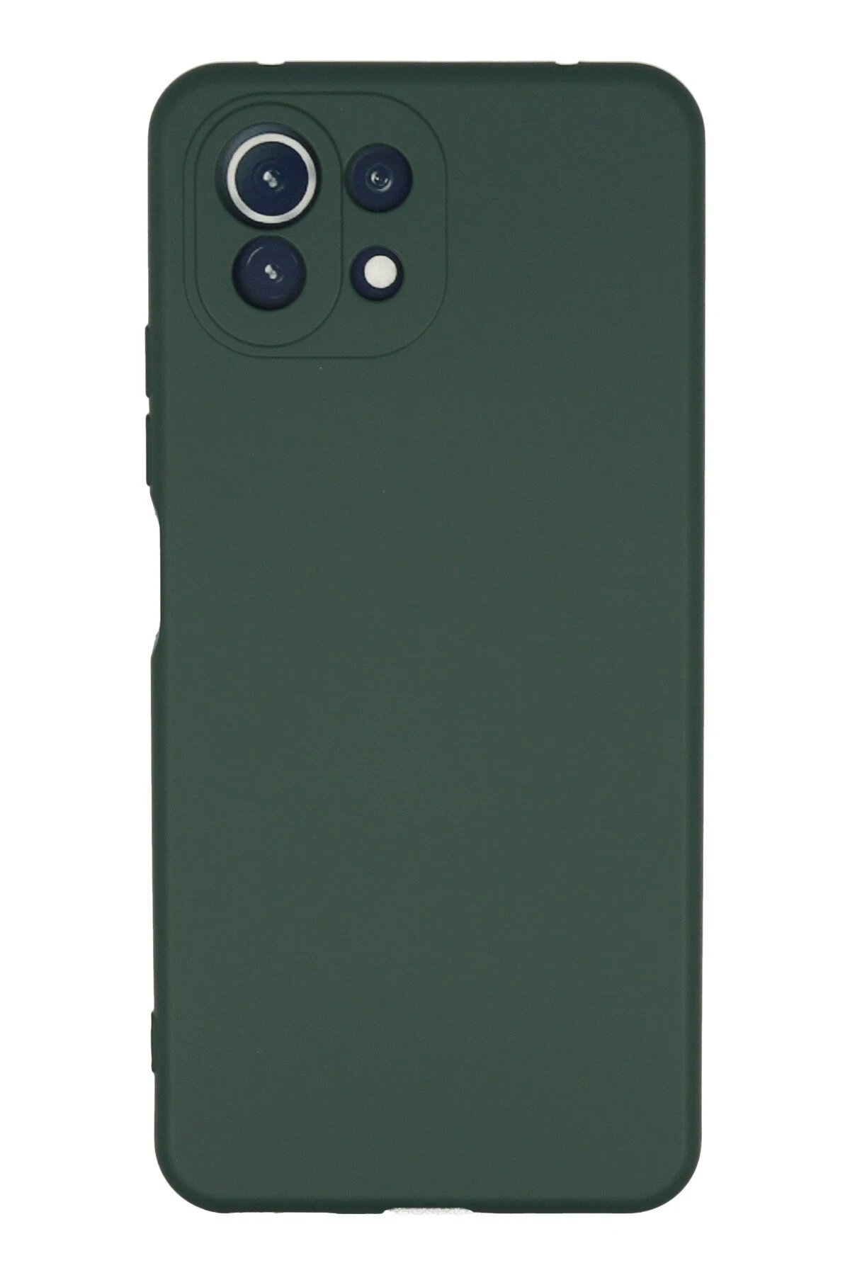 Newface Xiaomi Mİ 11 Lite Kılıf Nano içi Kadife Silikon - Koyu Yeşil