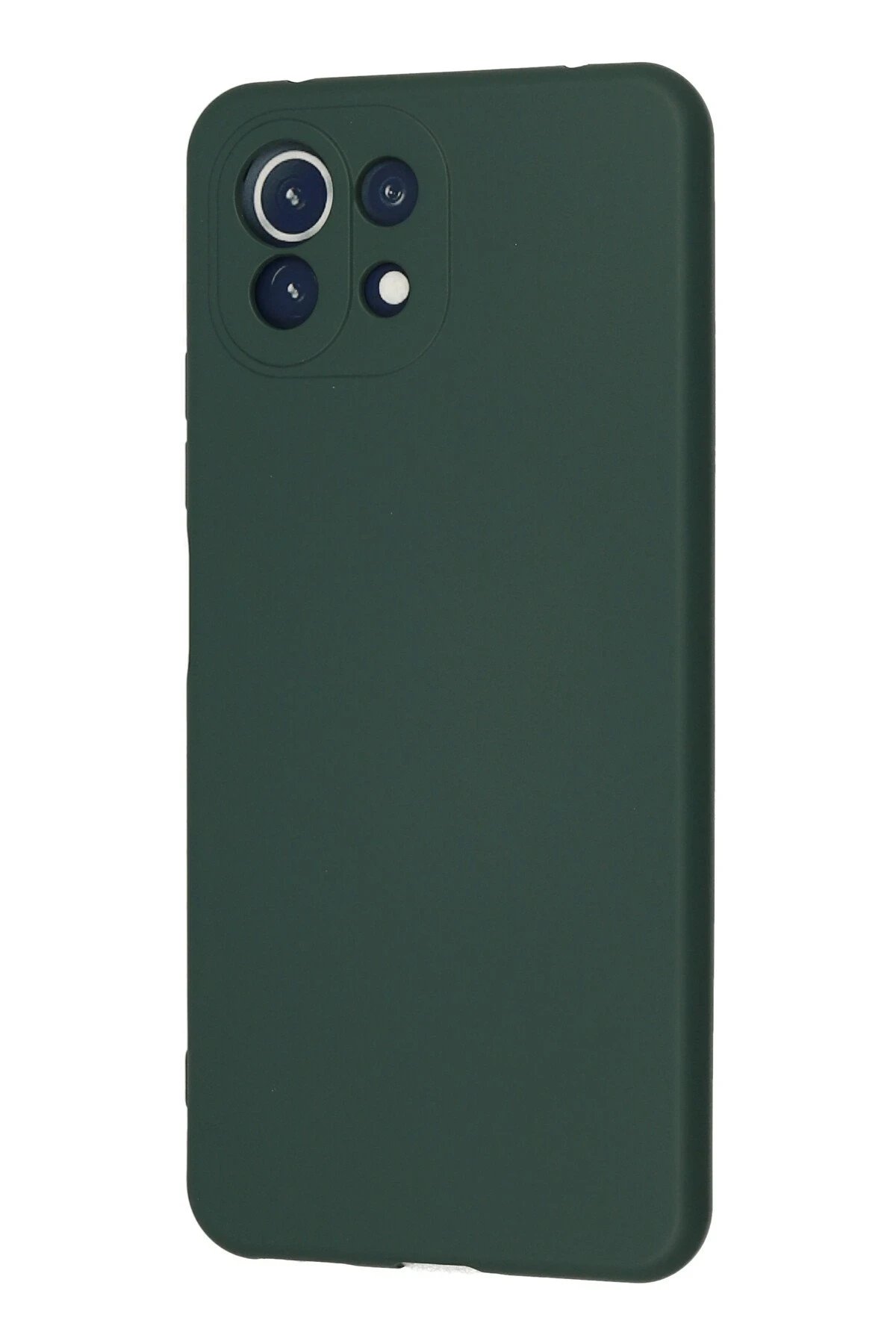 Newface Xiaomi Mİ 11 Lite Kılıf Nano içi Kadife Silikon - Koyu Yeşil