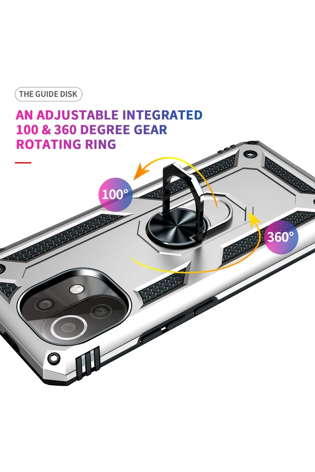 Newface Xiaomi Mİ 11 Lite Kılıf Sofya Yüzüklü Silikon Kapak - Gümüş