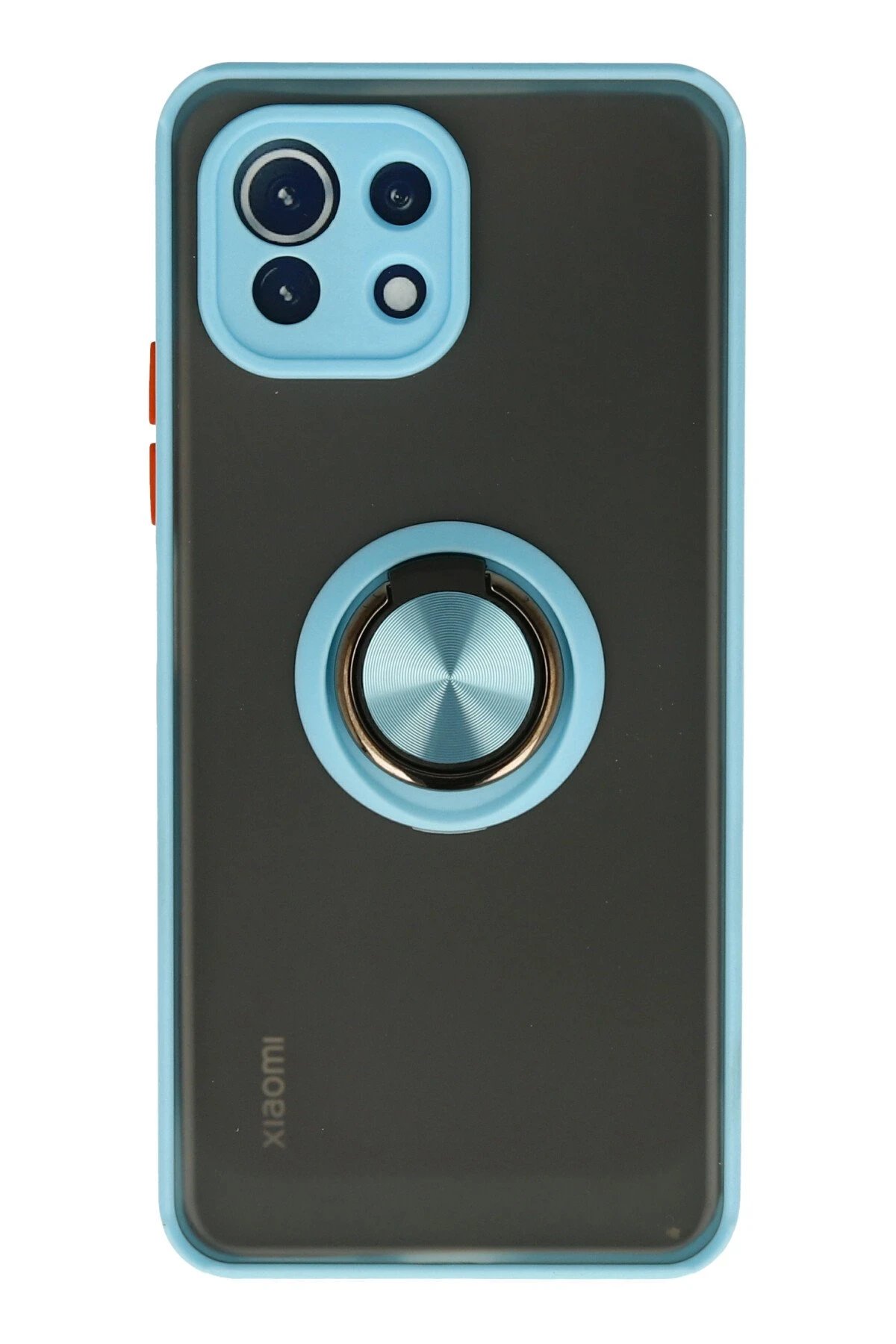 Newface Xiaomi Mİ 11 Lite Kılıf Montreal Yüzüklü Silikon Kapak - Buz Mavi