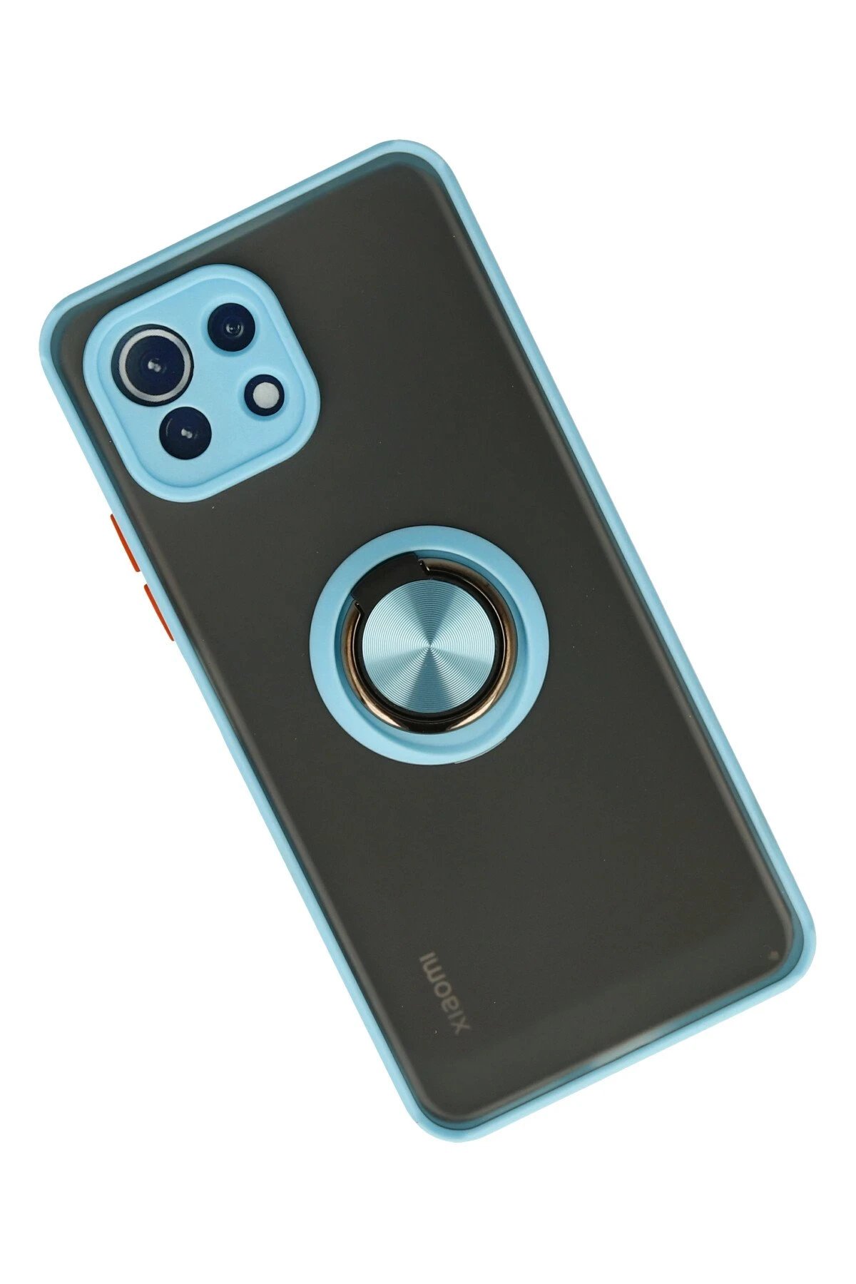 Newface Xiaomi Mİ 11 Lite Kılıf Montreal Yüzüklü Silikon Kapak - Buz Mavi