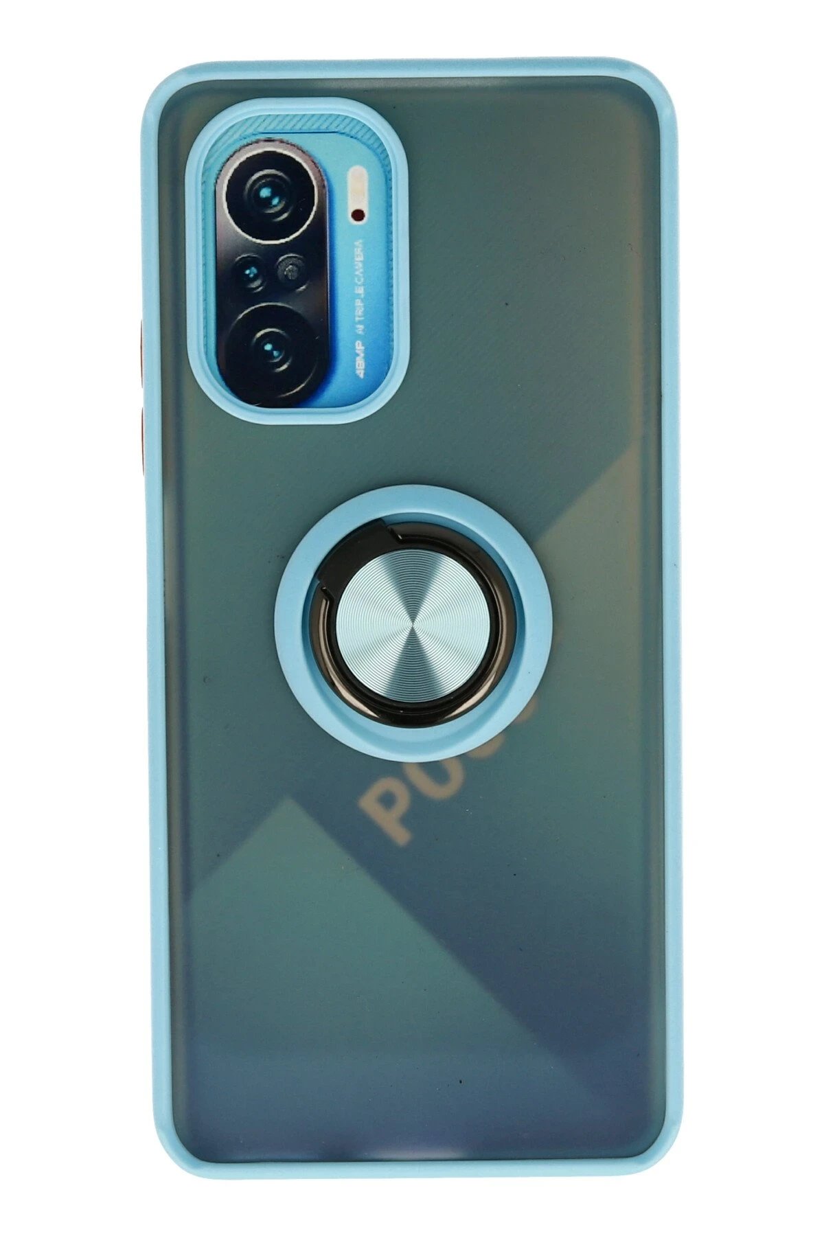 Newface Xiaomi Redmi K40 Kılıf Montreal Yüzüklü Silikon Kapak - Buz Mavi