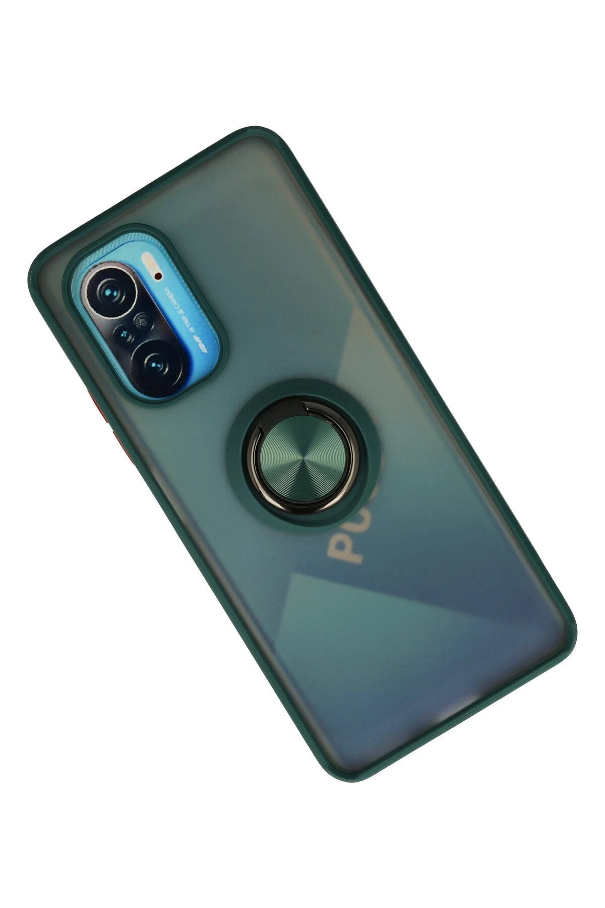 Newface Xiaomi Redmi K40 Kılıf Montreal Yüzüklü Silikon Kapak - Yeşil