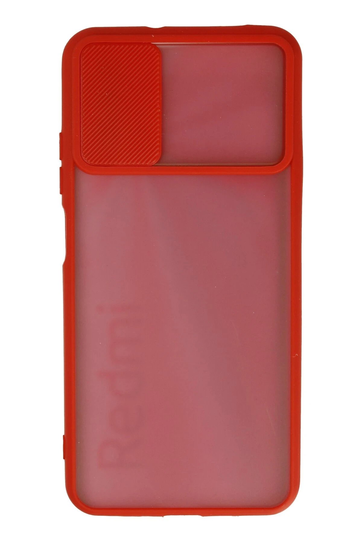 Newface Xiaomi Redmi 9T Kılıf Palm Buzlu Kamera Sürgülü Silikon - Kırmızı