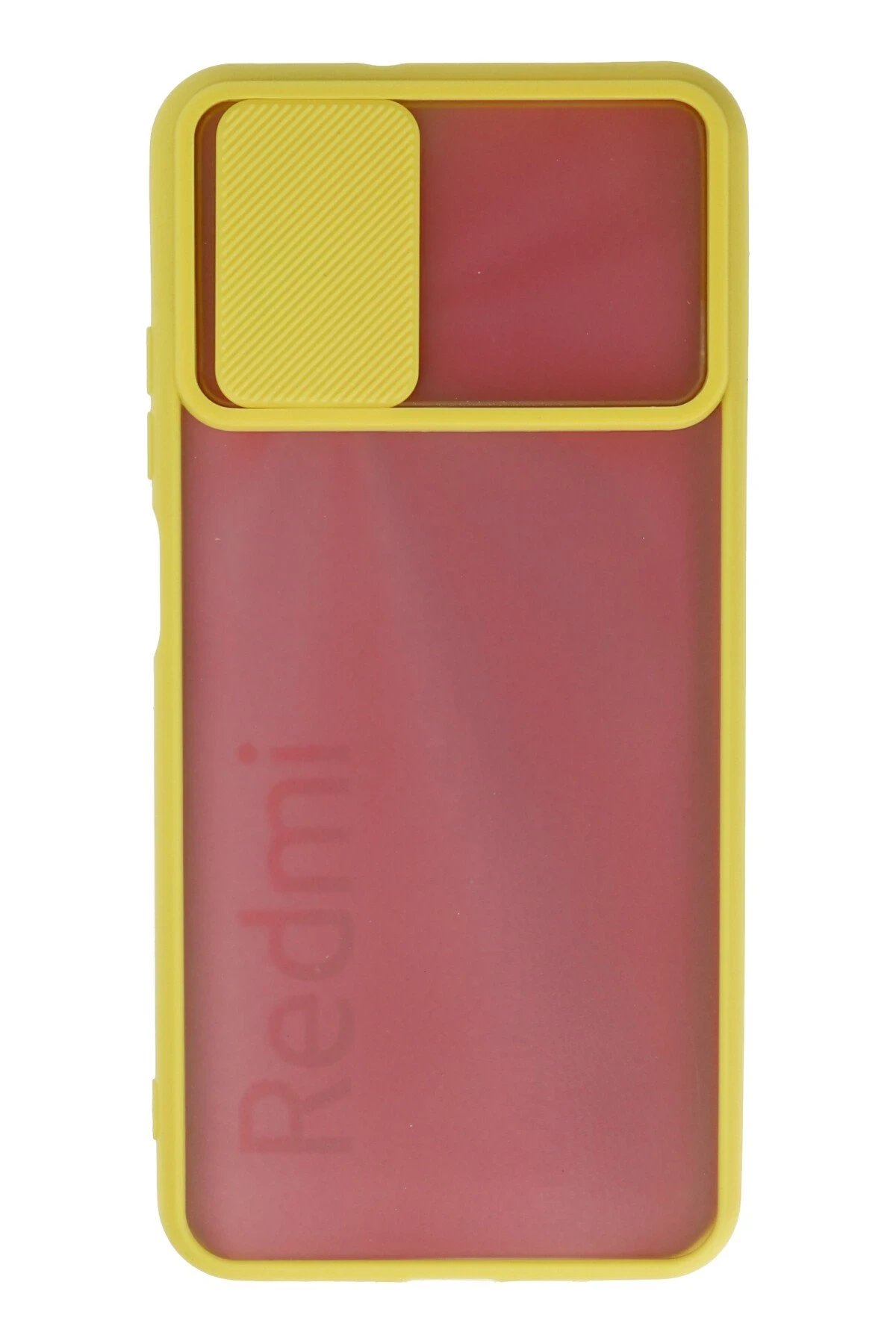 Newface Xiaomi Redmi 9T Kılıf Palm Buzlu Kamera Sürgülü Silikon - Sarı