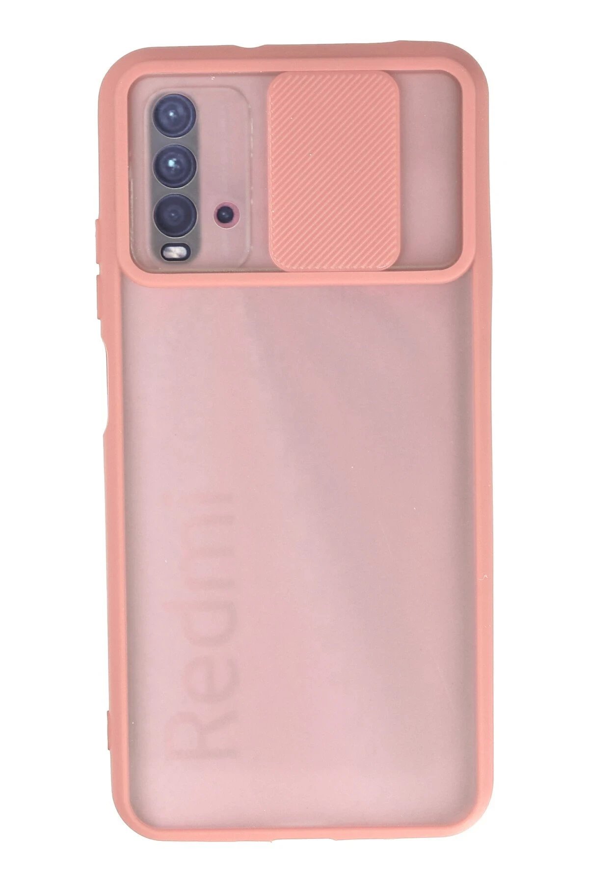 Newface Xiaomi Redmi 9T Kılıf Palm Buzlu Kamera Sürgülü Silikon - Pembe