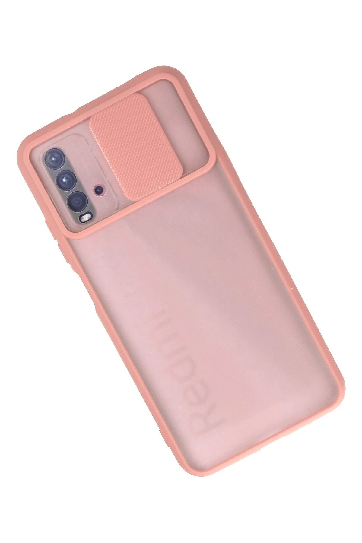Newface Xiaomi Redmi 9T Kılıf Palm Buzlu Kamera Sürgülü Silikon - Pembe