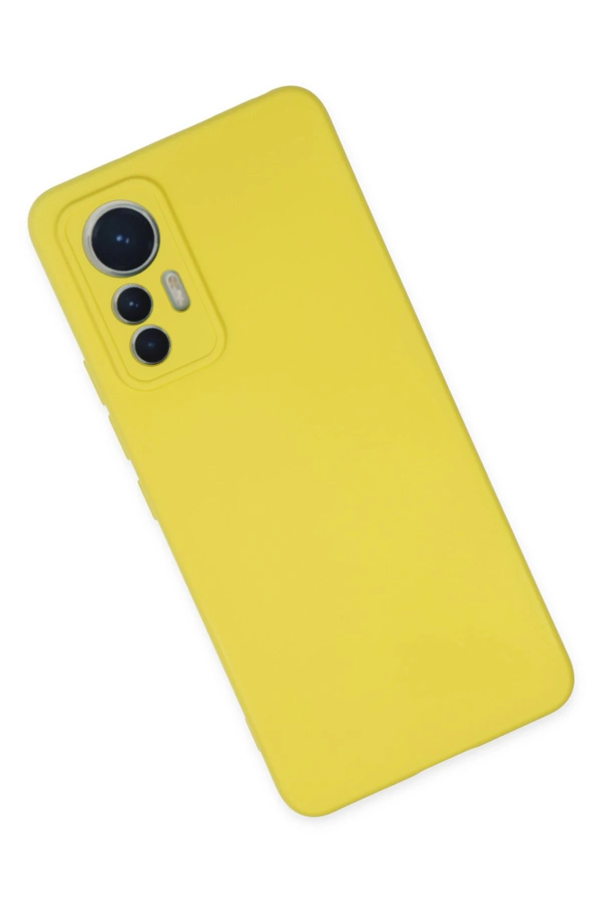 Newface Xiaomi Mi 12 Lite Kılıf Nano içi Kadife Silikon - Sarı