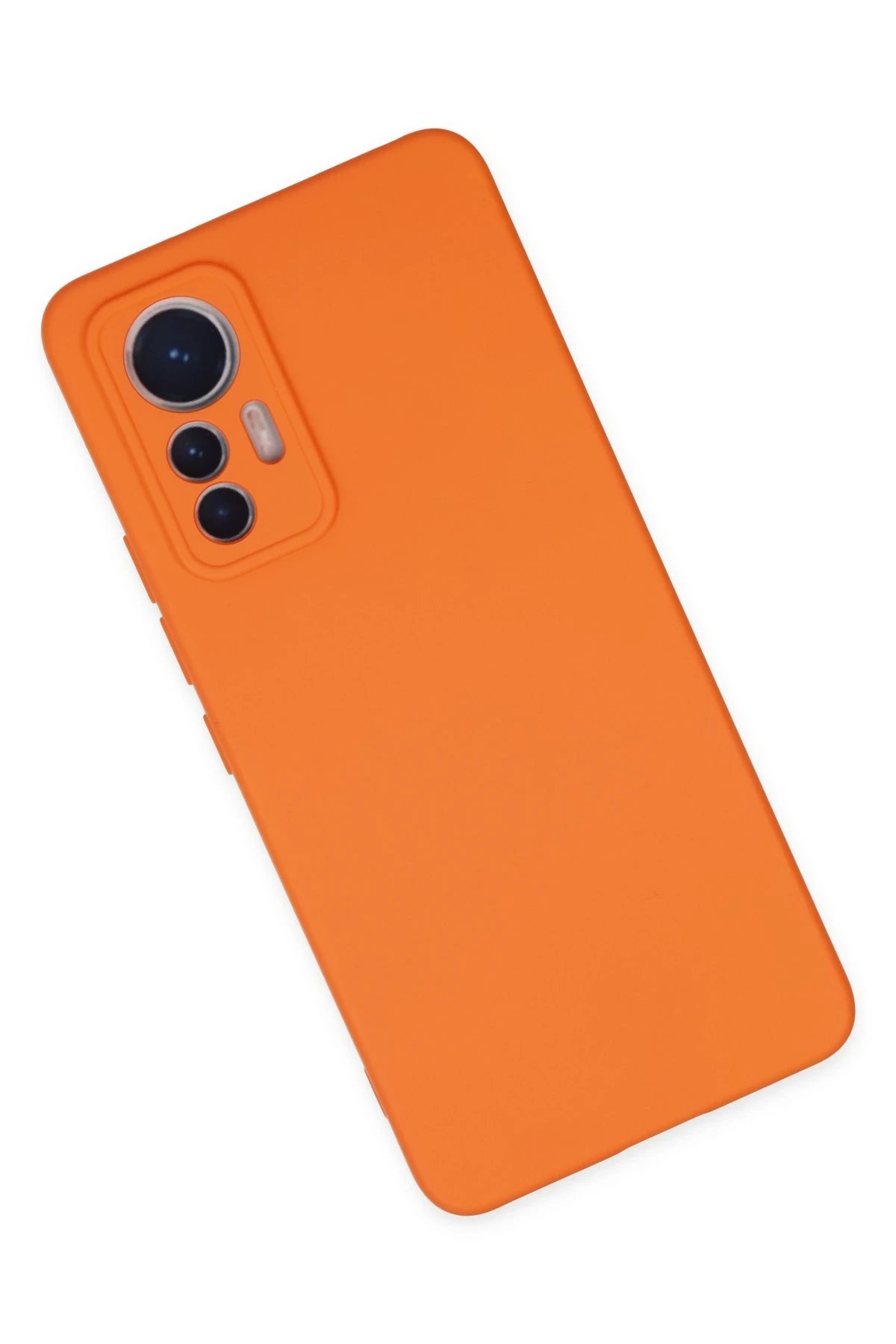 Newface Xiaomi Mi 12 Lite Kılıf Nano içi Kadife Silikon - Turuncu