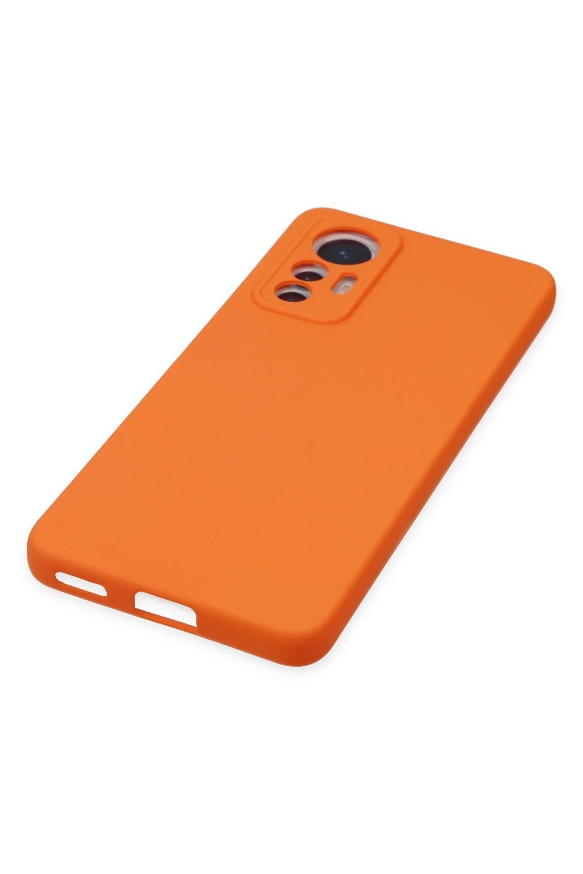 Newface Xiaomi Mi 12 Lite Kılıf Nano içi Kadife Silikon - Turuncu