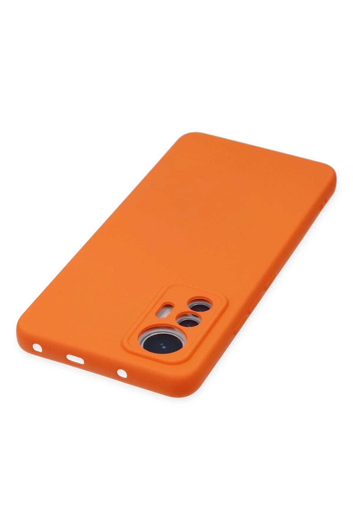 Newface Xiaomi Mi 12 Lite Kılıf Nano içi Kadife Silikon - Turuncu