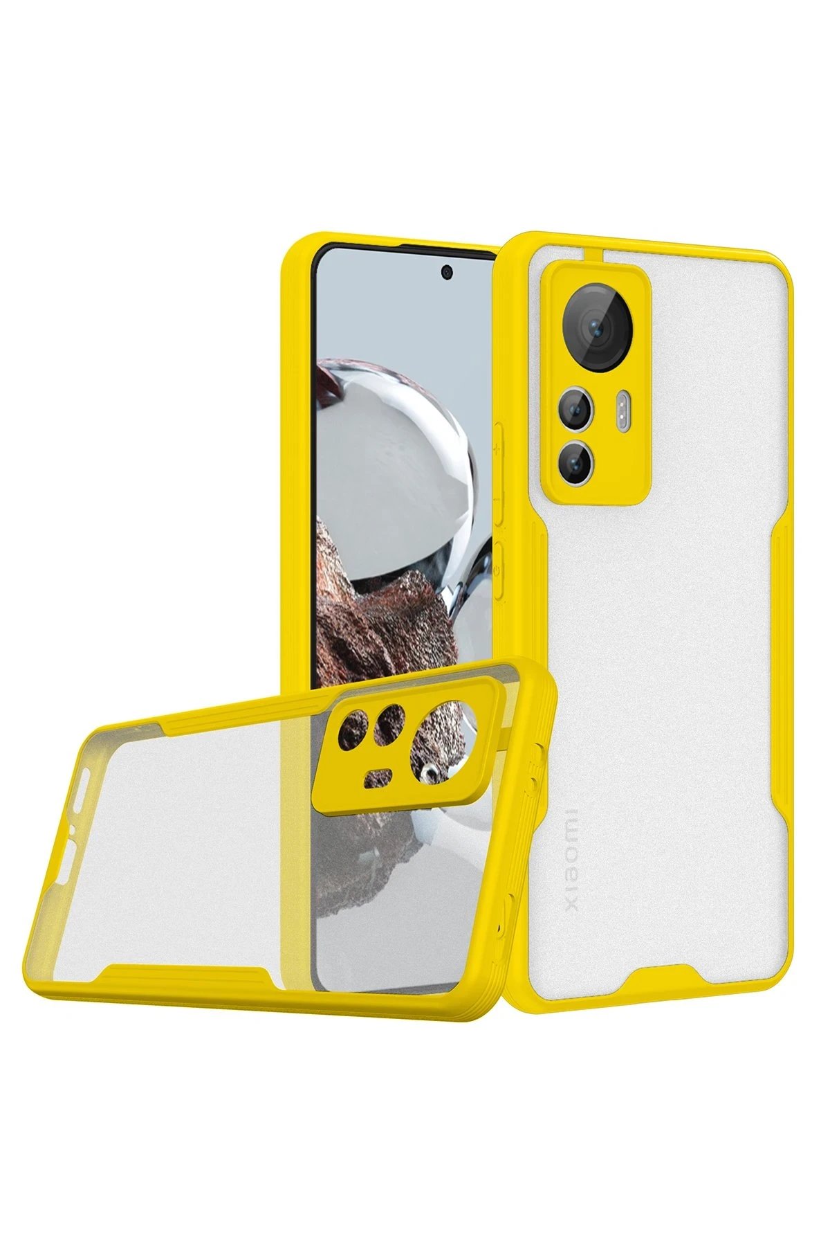 Newface Xiaomi Mi 12T Kılıf Platin Silikon - Sarı