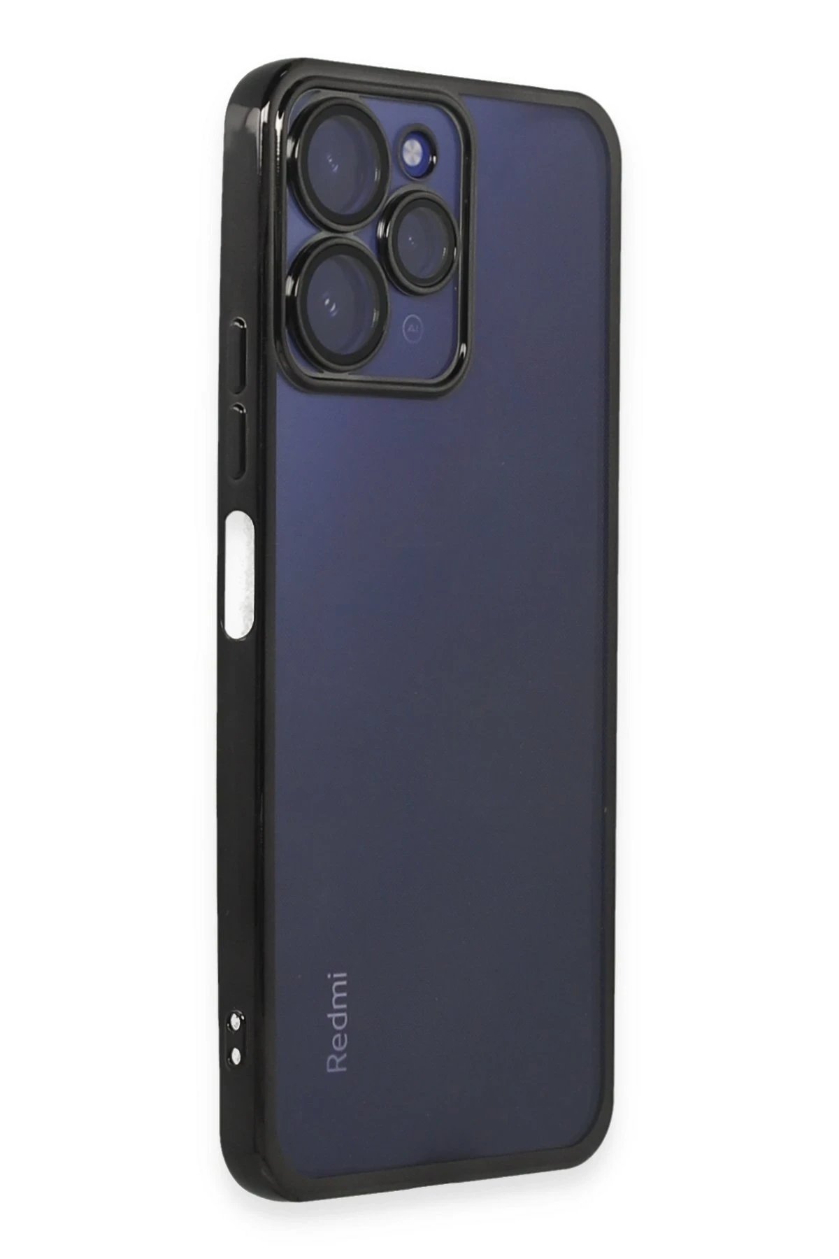 Newface Xiaomi Redmi 12 Kılıf Razer Lensli Silikon - Siyah