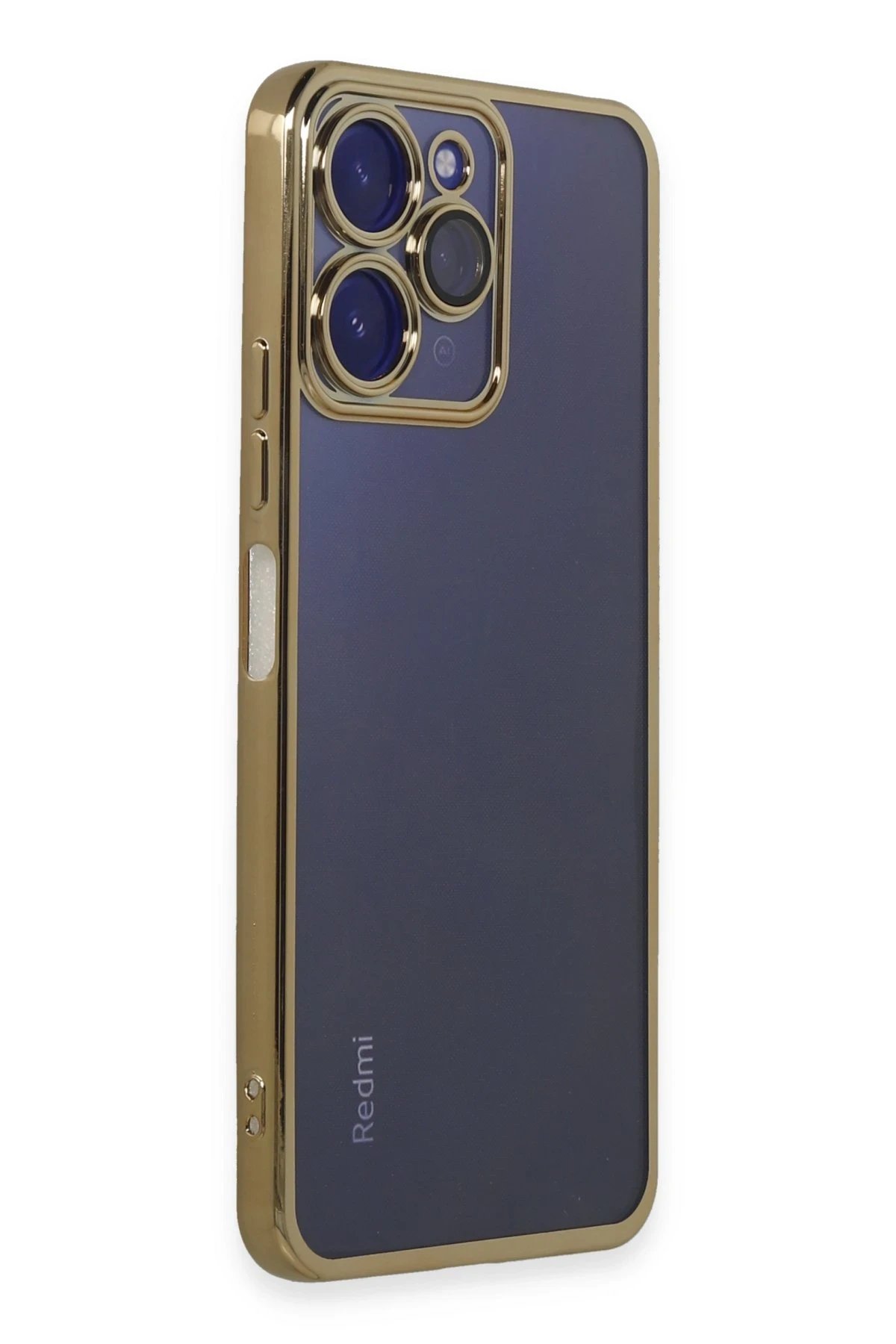 Newface Xiaomi Redmi 12 Kılıf Razer Lensli Silikon - Gold