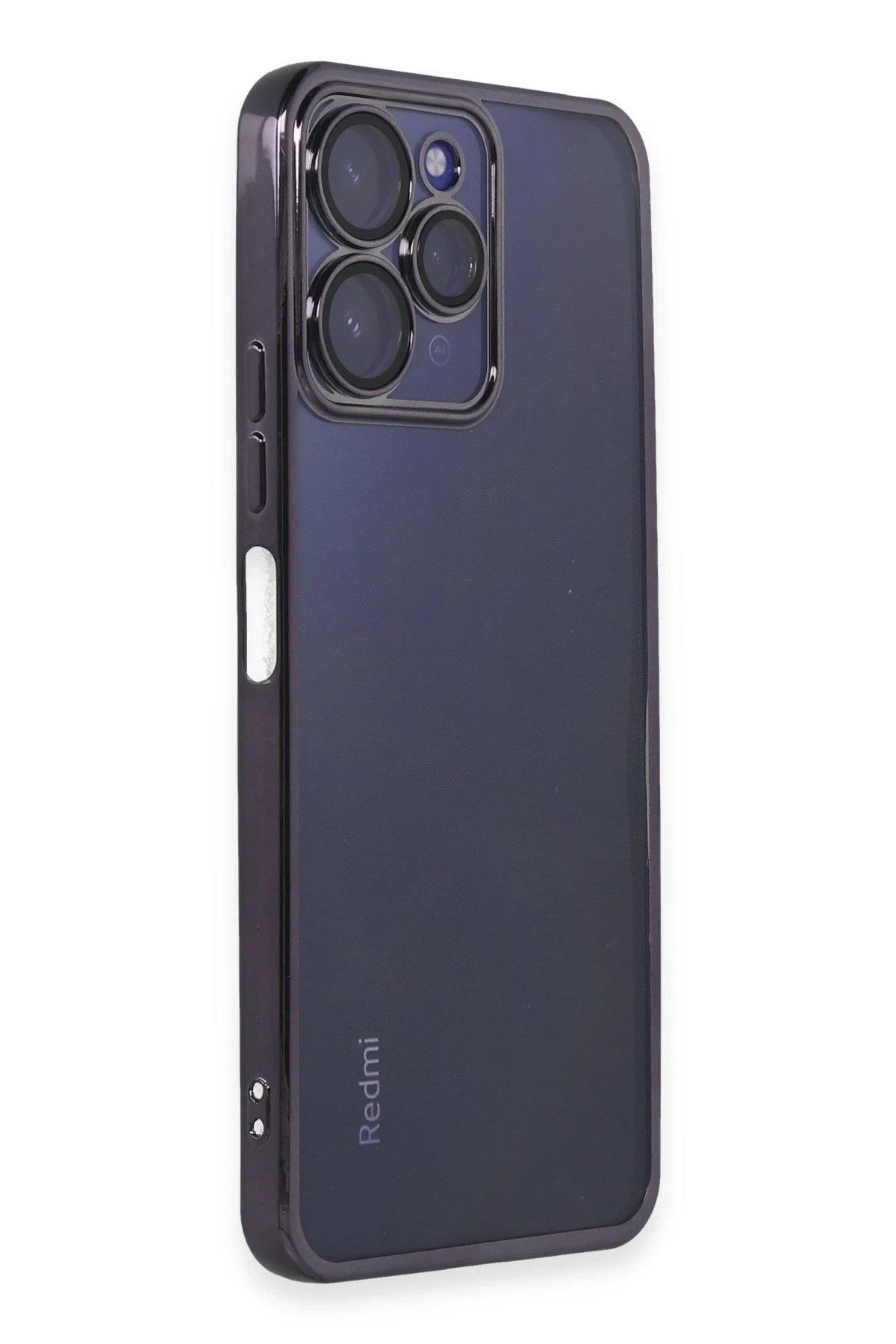 Newface Xiaomi Redmi 12 Kılıf Razer Lensli Silikon - Mor