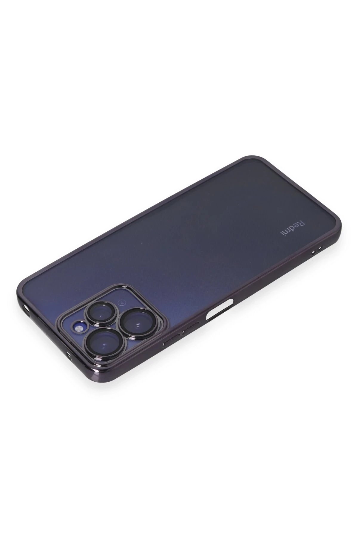 Newface Xiaomi Redmi 12 Kılıf Razer Lensli Silikon - Mor