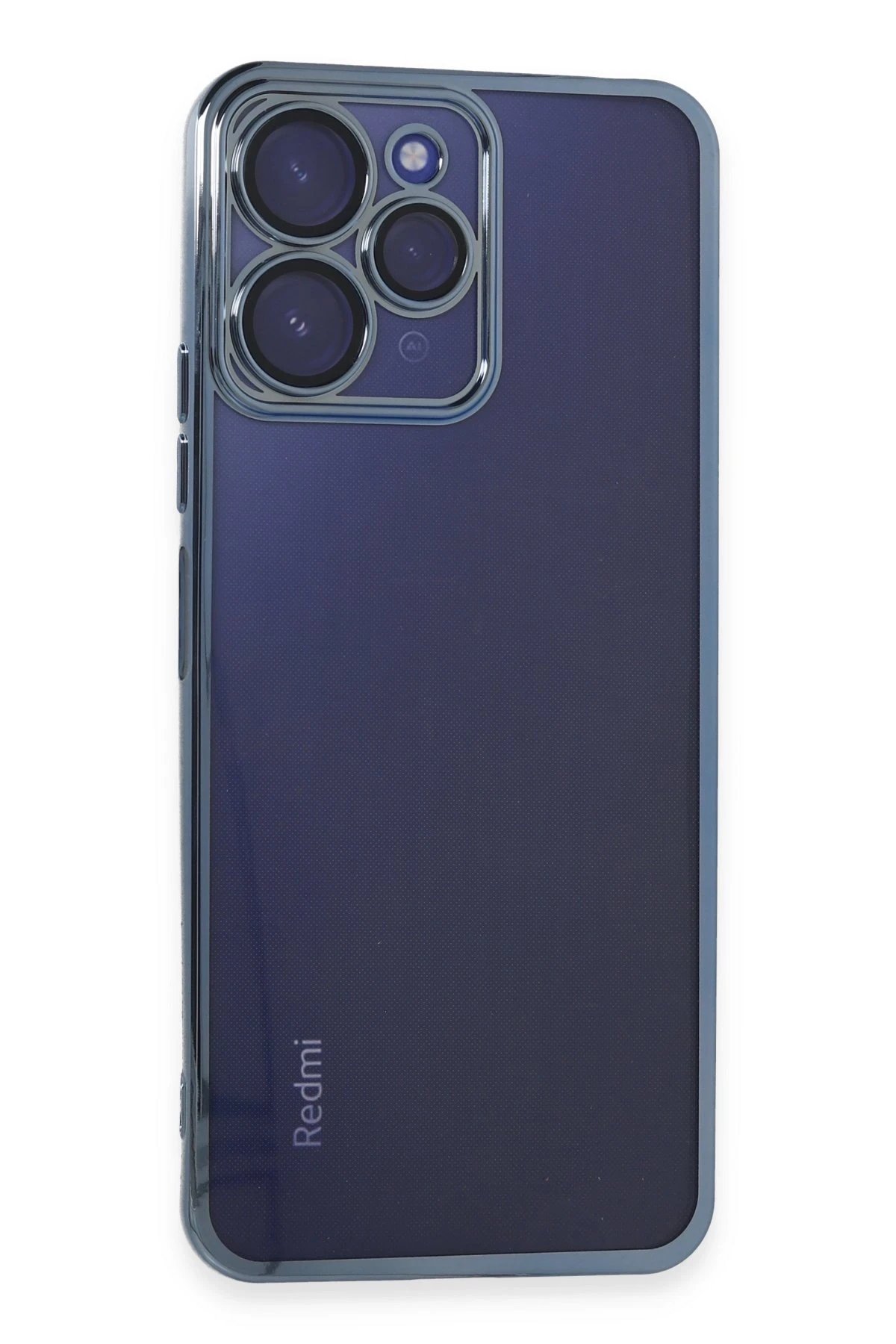 Newface Xiaomi Redmi 12 Kılıf Razer Lensli Silikon - Sierra Blue