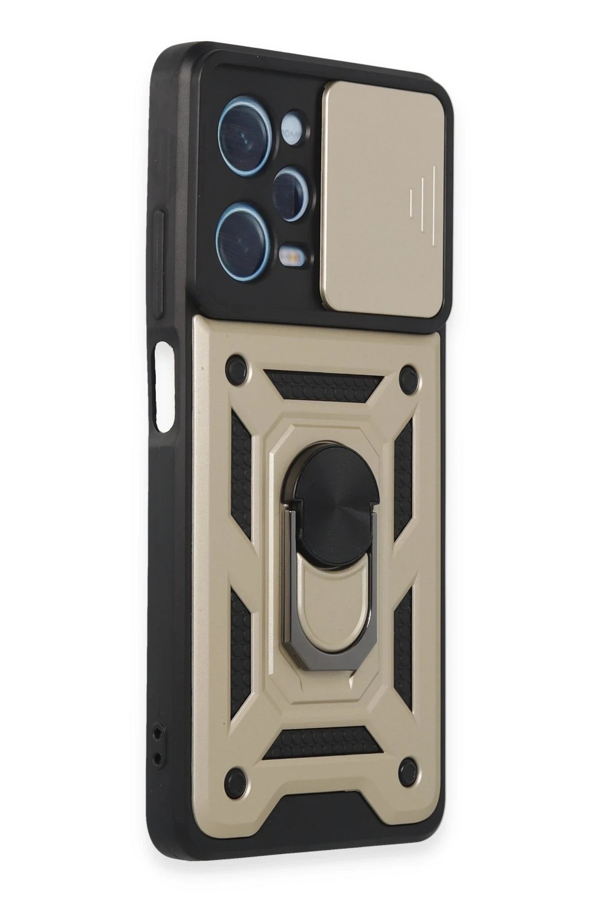 Newface Xiaomi Redmi Note 12 Pro 5G Kılıf Pars Lens Yüzüklü Silikon - Gold