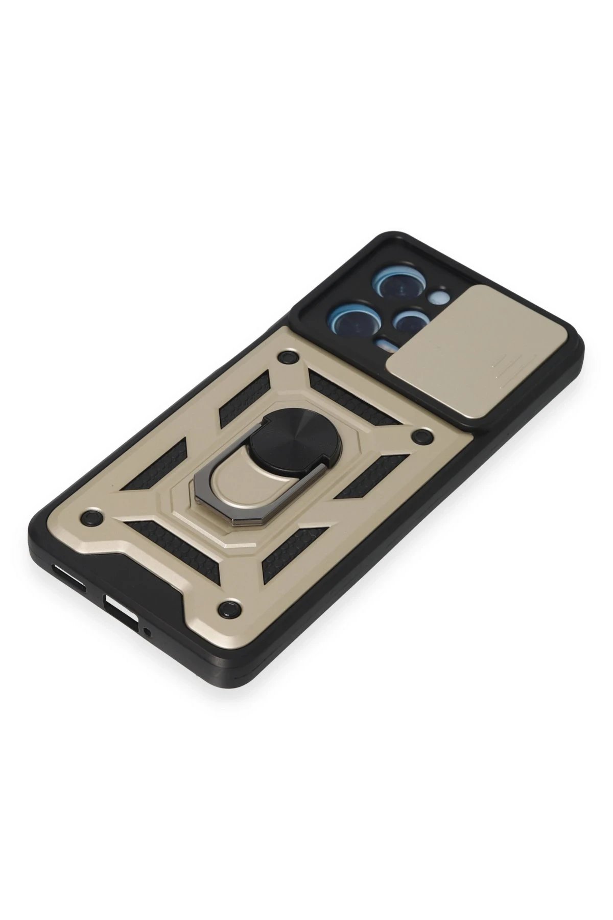 Newface Xiaomi Redmi Note 12 Pro 5G Kılıf Pars Lens Yüzüklü Silikon - Gold