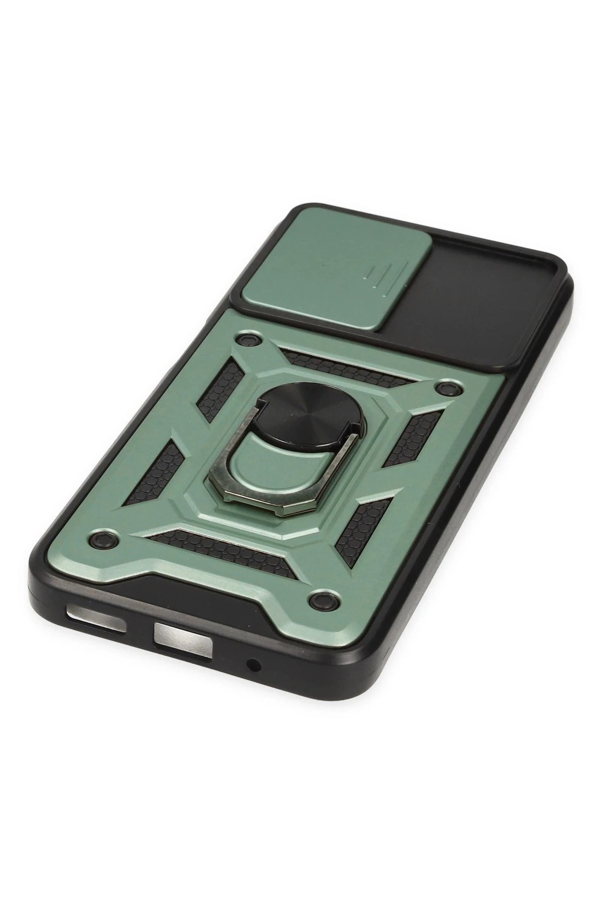 Newface Xiaomi Poco M5 Kılıf Pars Lens Yüzüklü Silikon - Yeşil