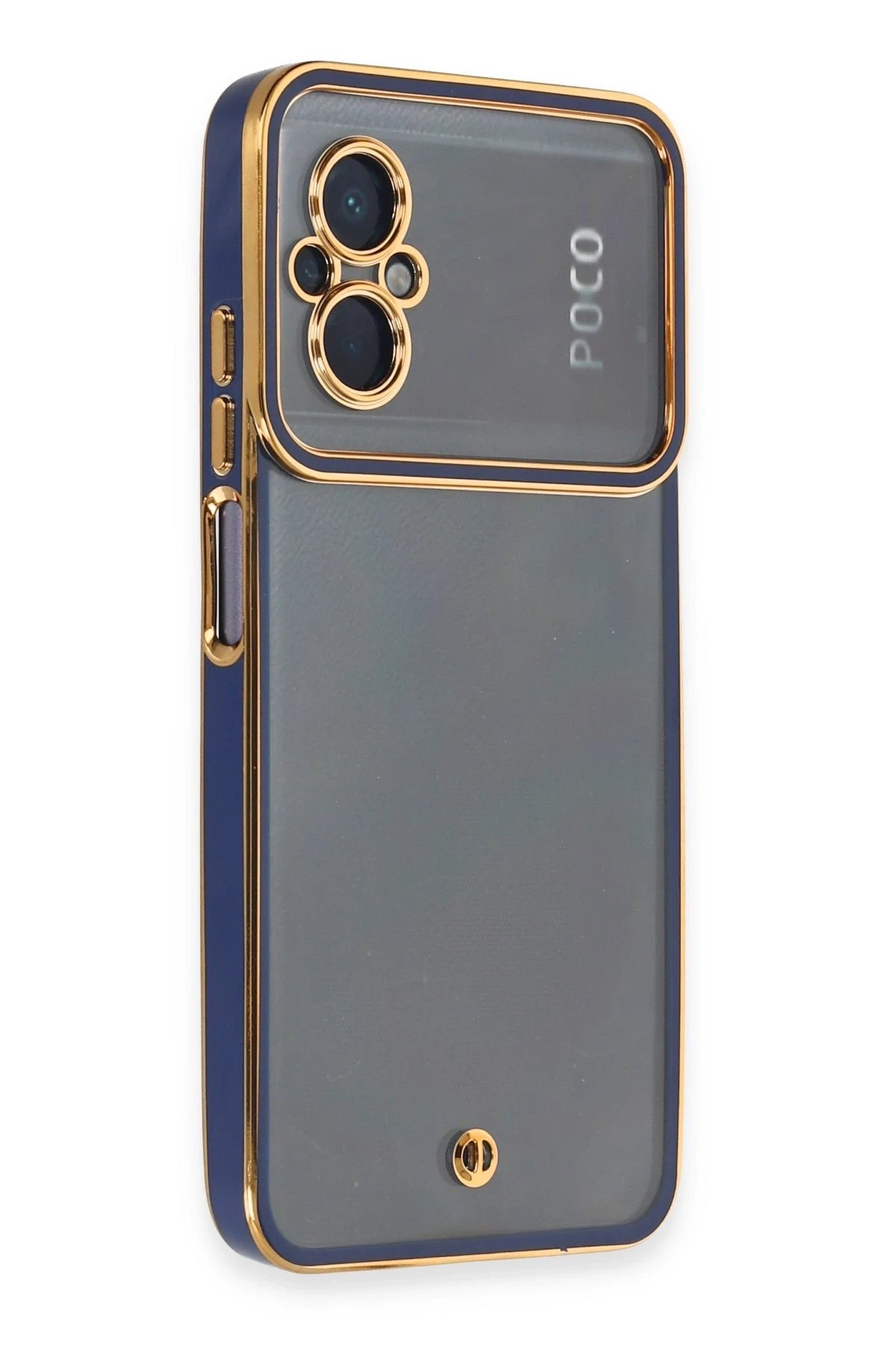 Newface Xiaomi Poco M5 Kılıf Liva Lens Silikon - Mavi