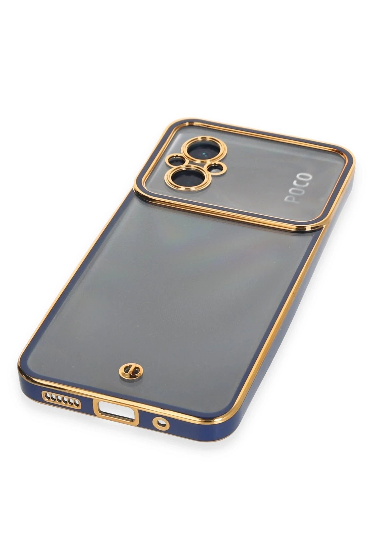 Newface Xiaomi Poco M5 Kılıf Liva Lens Silikon - Mavi