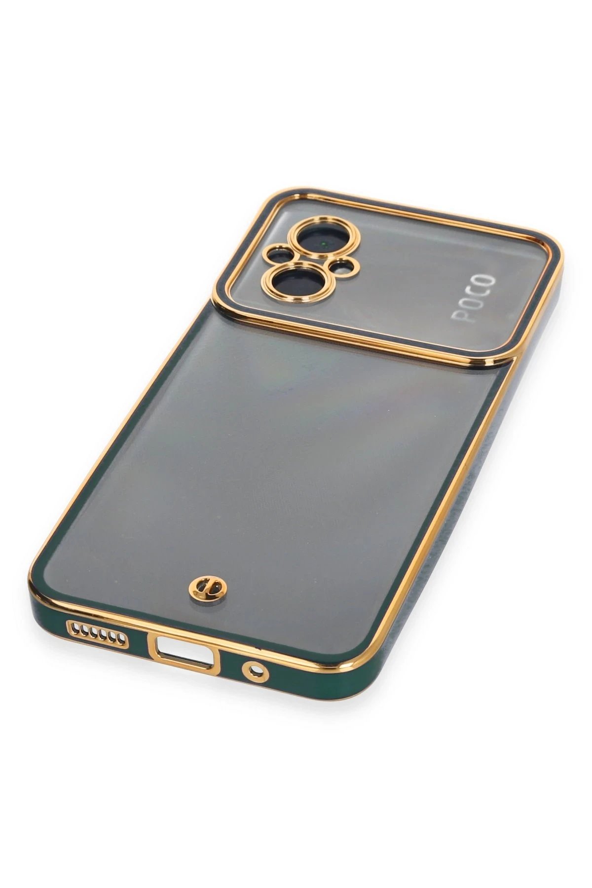 Newface Xiaomi Poco M5 Kılıf Liva Lens Silikon - Yeşil