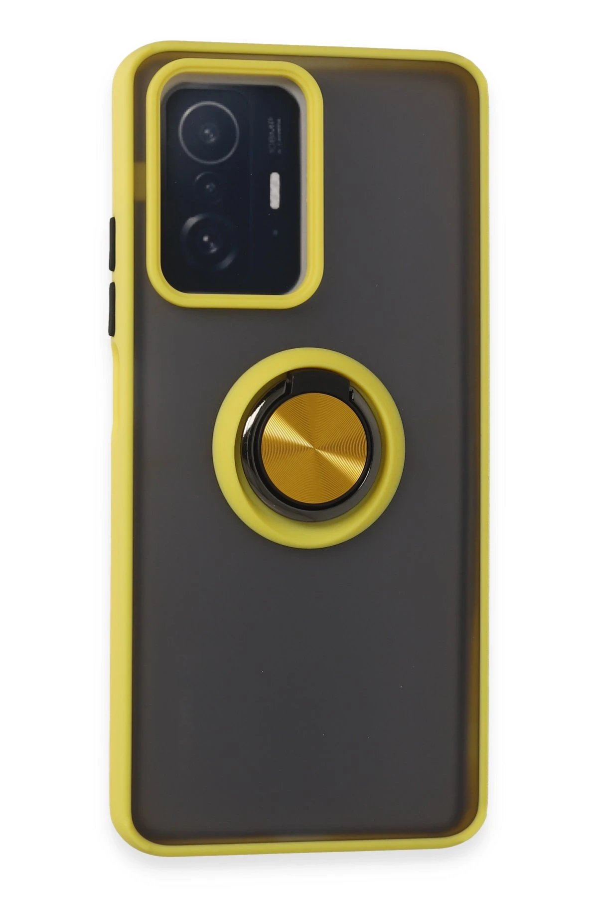 Newface Xiaomi Mi 11T Pro Kılıf Montreal Yüzüklü Silikon Kapak - Sarı