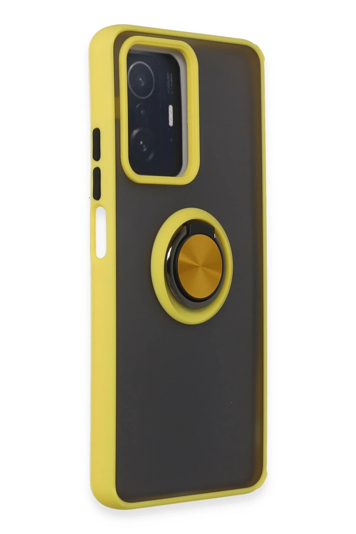 Newface Xiaomi Mi 11T Pro Kılıf Montreal Yüzüklü Silikon Kapak - Sarı