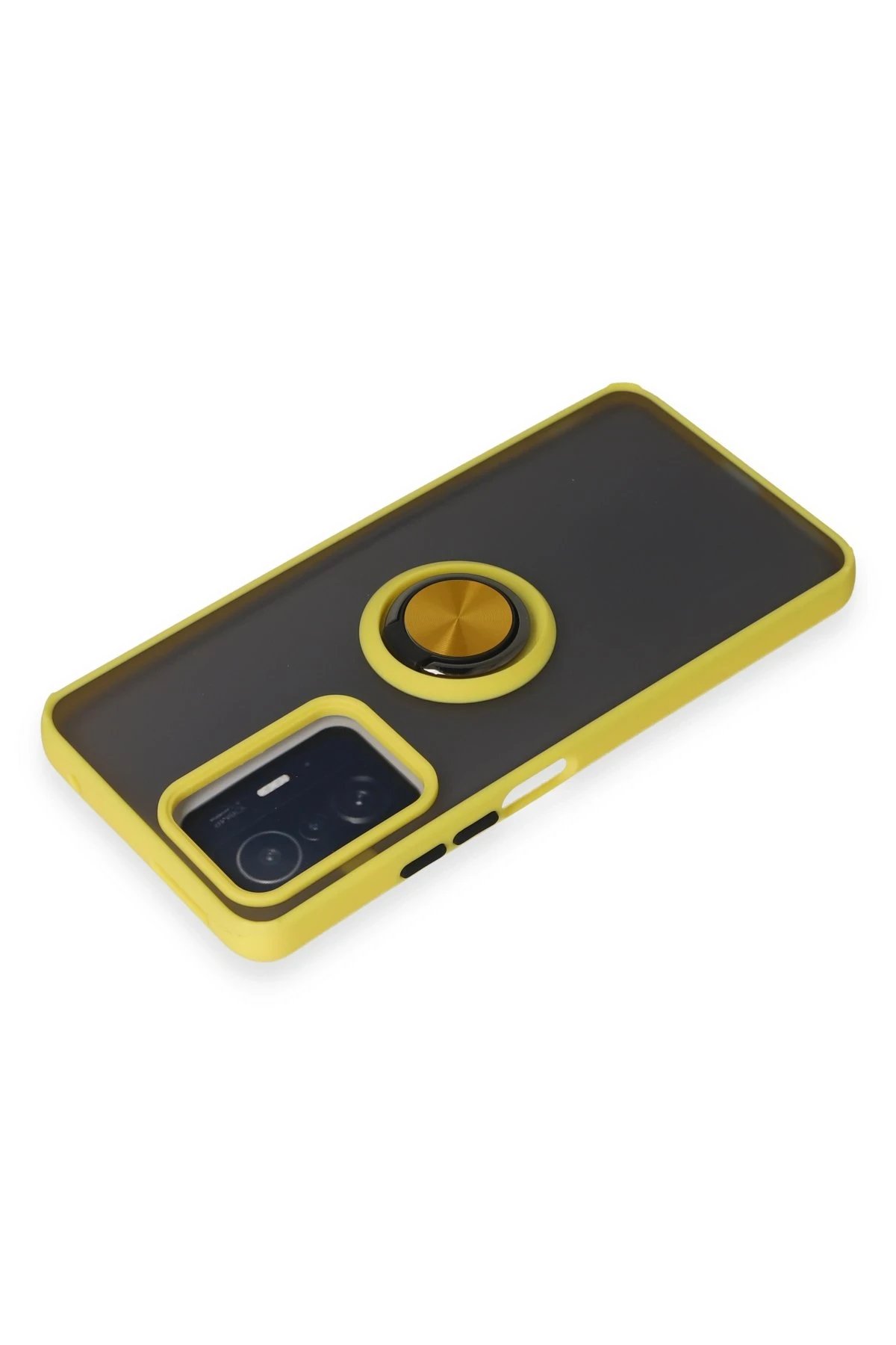 Newface Xiaomi Mi 11T Pro Kılıf Montreal Yüzüklü Silikon Kapak - Sarı