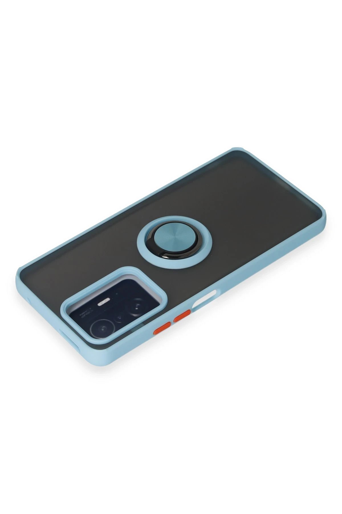 Newface Xiaomi Mi 11T Pro Kılıf Montreal Yüzüklü Silikon Kapak - Buz Mavi