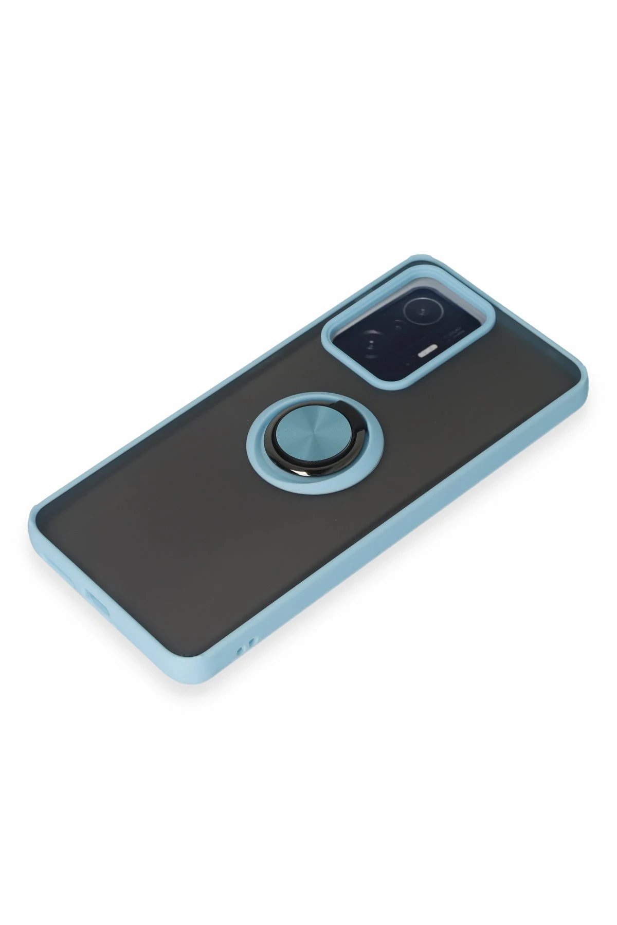 Newface Xiaomi Mi 11T Pro Kılıf Montreal Yüzüklü Silikon Kapak - Buz Mavi