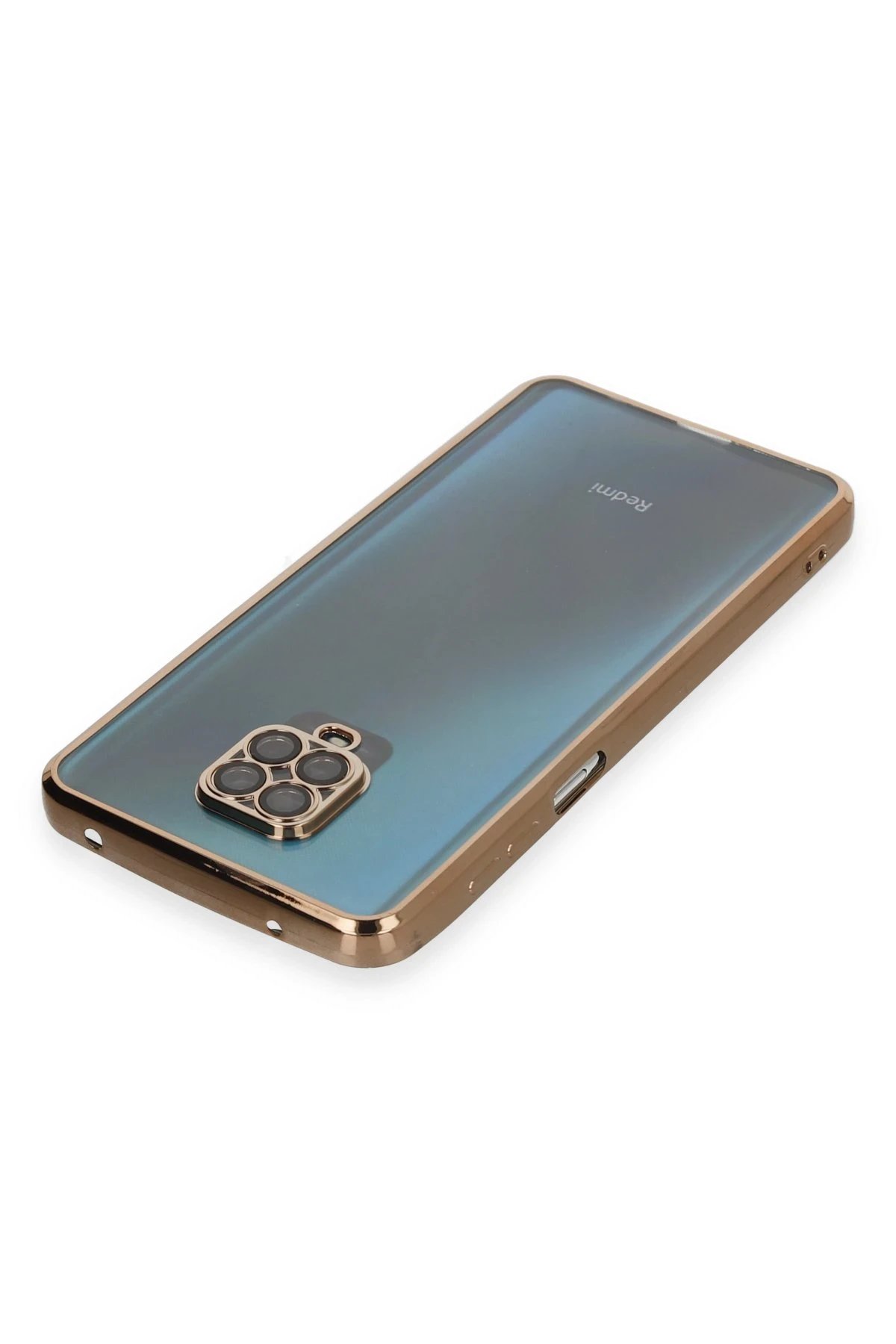 Newface Xiaomi Redmi Note 9 Pro Kılıf Razer Lensli Silikon - Gold