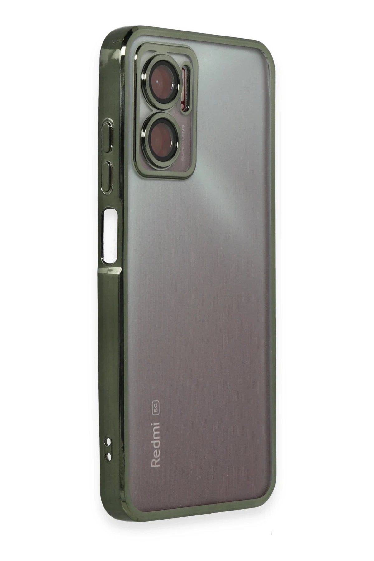 Newface Xiaomi Redmi 10 5G Kılıf Razer Lensli Silikon - Yeşil