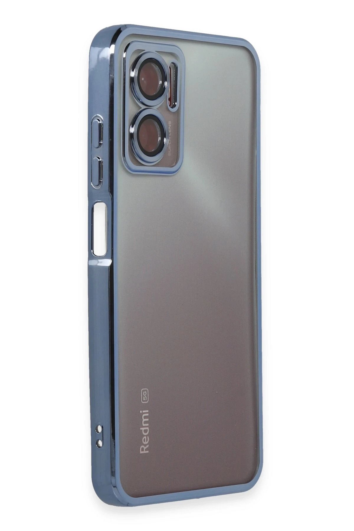 Newface Xiaomi Redmi 10 5G Kılıf Razer Lensli Silikon - Açık Mavi