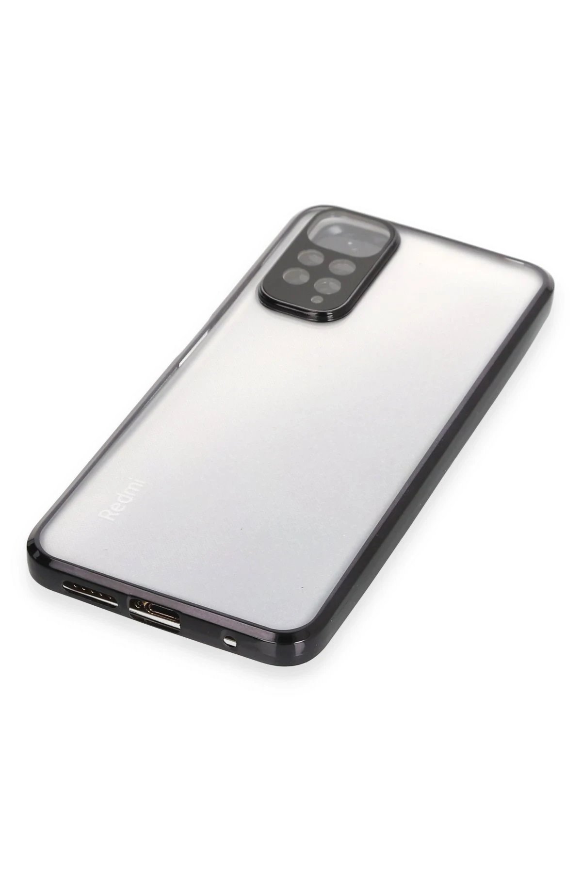 Newface Xiaomi Redmi Note 11 Kılıf Razer Lensli Silikon - Siyah