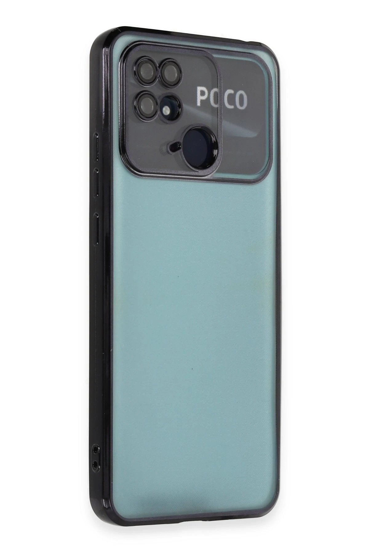 Newface Xiaomi Redmi 10C Kılıf Razer Lensli Silikon - Siyah